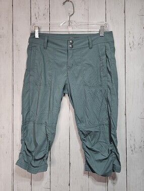PRANA Women's Revenna Knicker Crops Pants Knee Length Ruched Hiking Size 4.